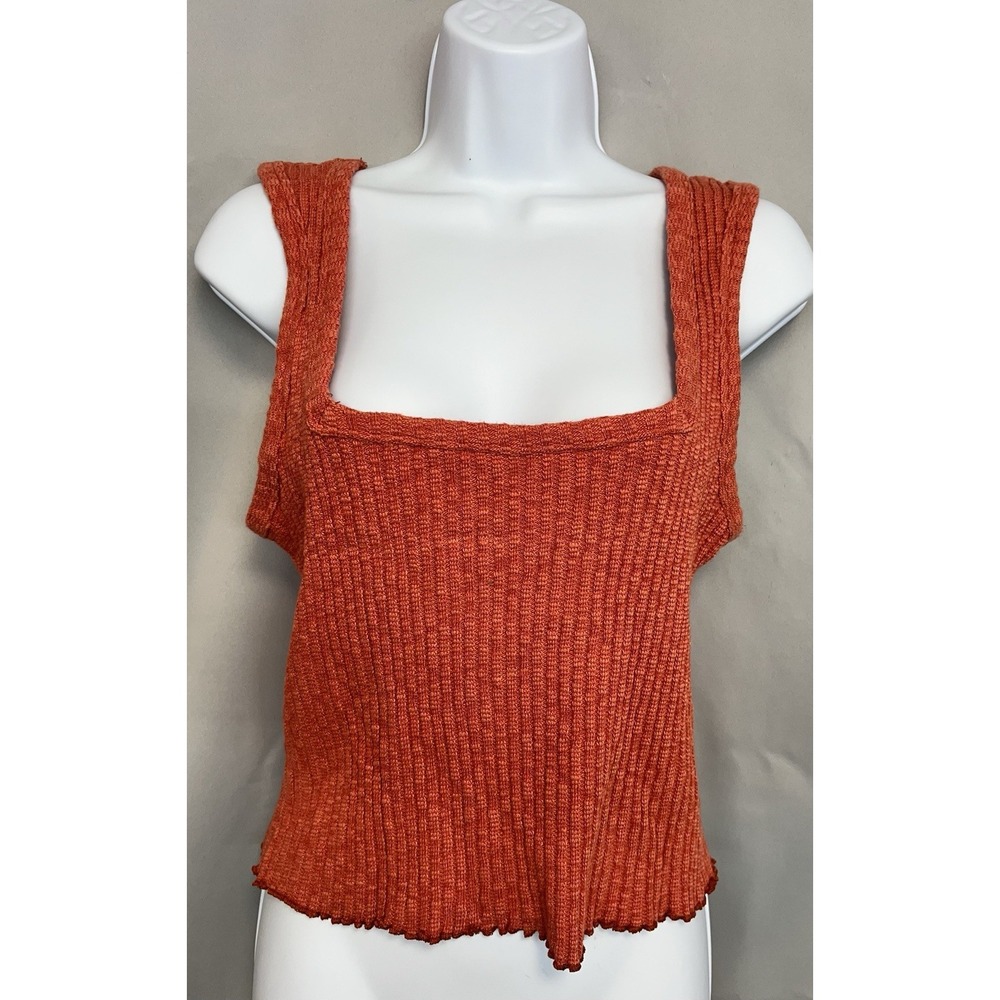 Lulus Crop Orange top Sz XL‎ Square Neck Sleeveless